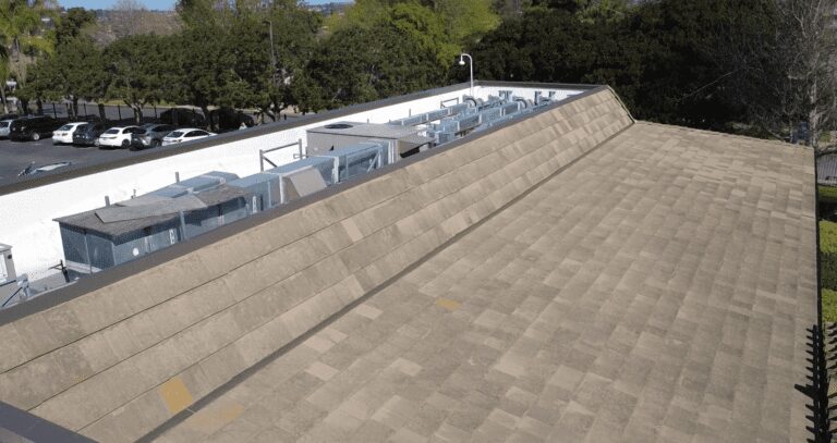 Building roof with HVAC units.