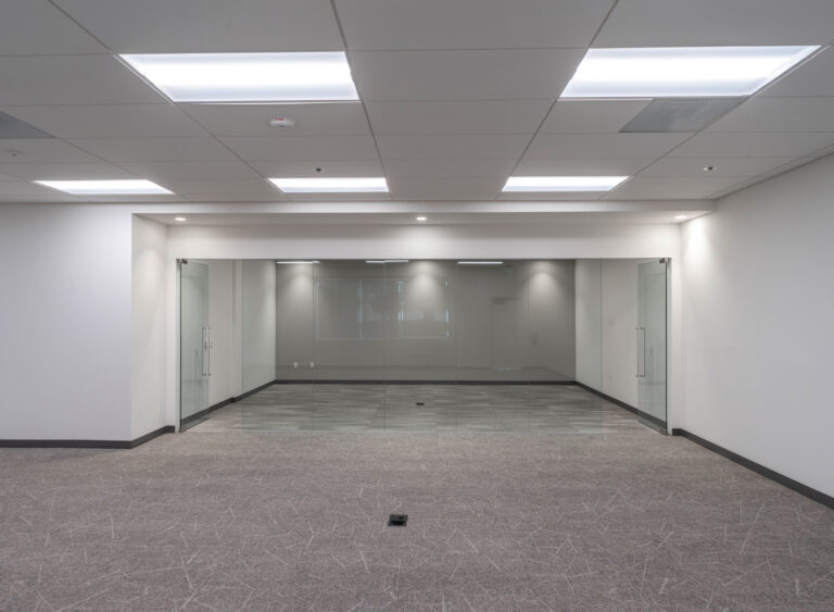 Empty commercial office with glass partition